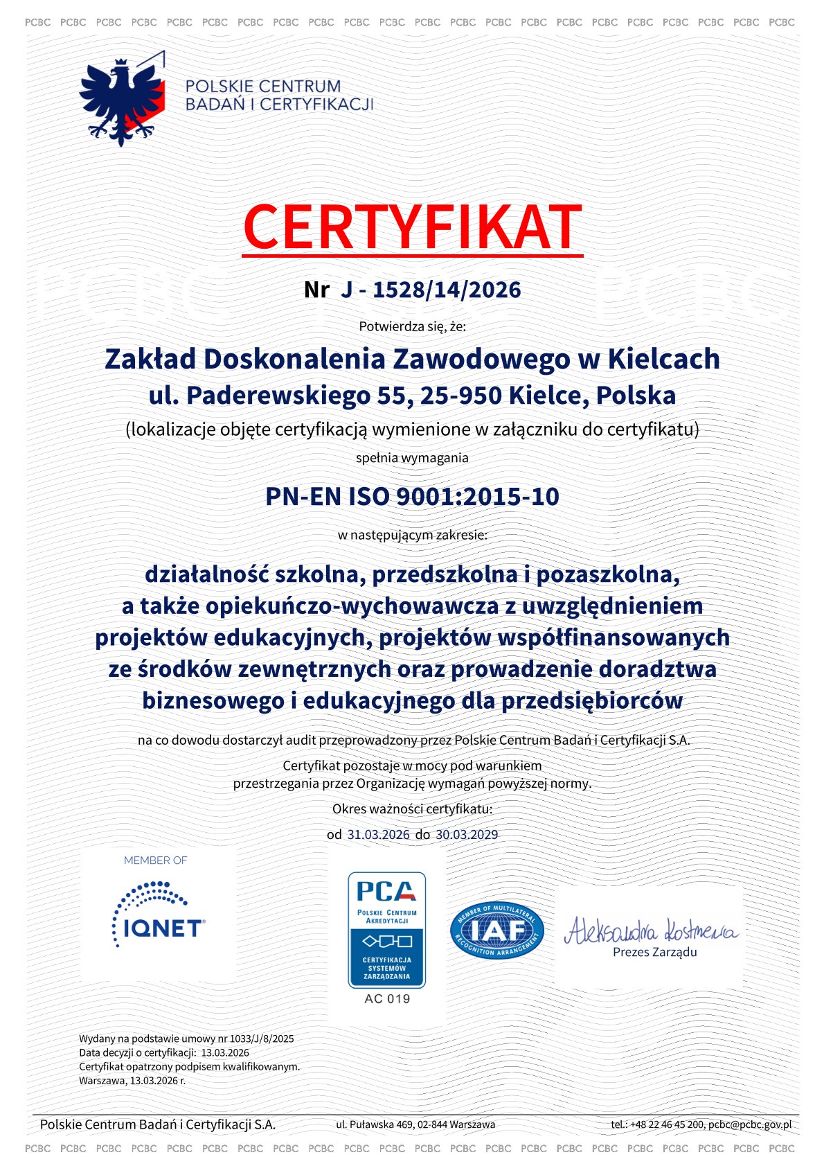 J 1528 14 2026 ZDZ Kielce cert. pol załaczniki.pdf sign 1